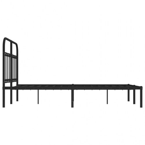 Sengeramme med sengegavl 120×200 cm - metal, sort