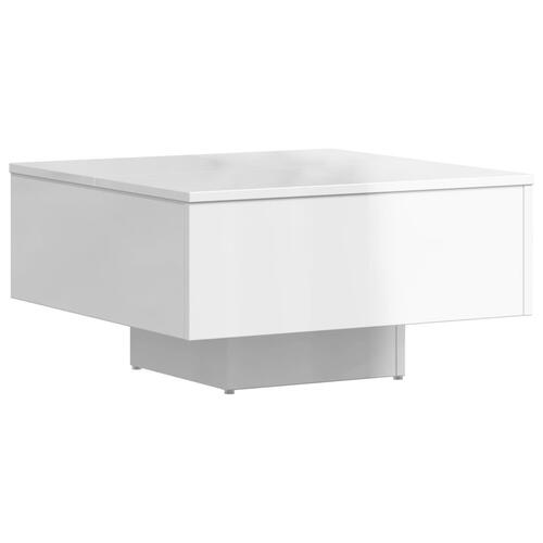 Sofabord 60x60x31,5 cm konstrueret træ hvid højglans