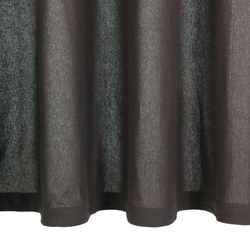 Gardiner med metalringe 2 stk. 140 x 175 cm bomuld antracitgrå