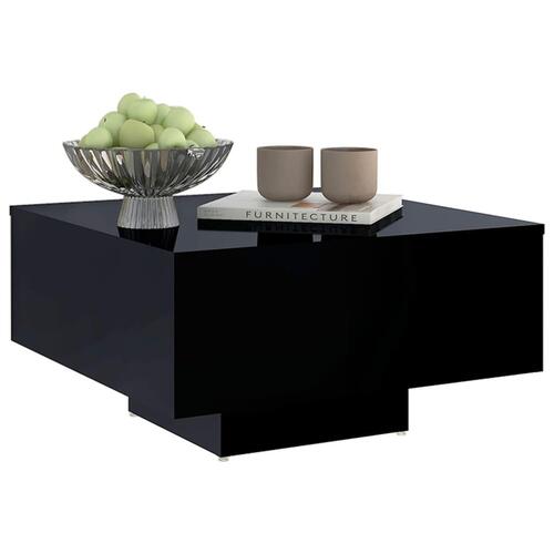 Sofabord 60x60x31,5 cm spånplade sort højglans