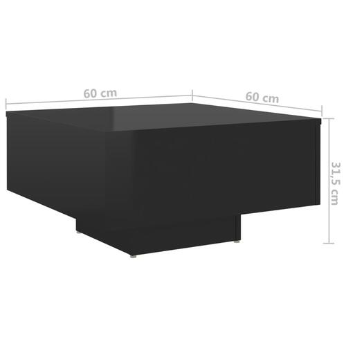 Sofabord 60x60x31,5 cm spånplade sort højglans