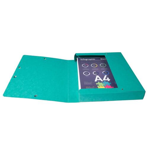 Exacompta elastikmapper 8 stk. A4 40 mm trykplade blank
