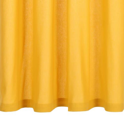 Gardiner med metalringe 2 stk. 140 x 175 cm bomuld gul