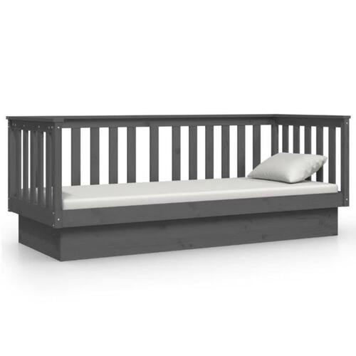 Daybed 90x190 cm massivt fyrretræ grå