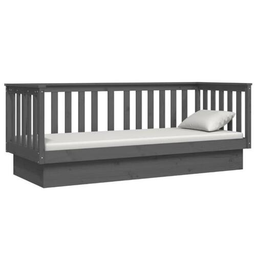Daybed 90x190 cm massivt fyrretræ grå