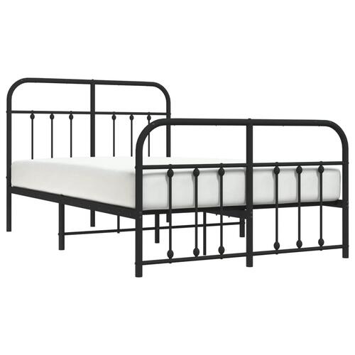 Sengeramme med sengegavl og fodgærde 120x190 cm metal sort