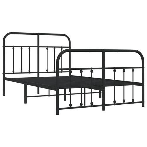 Sengeramme med sengegavl og fodgærde 120x190 cm metal sort