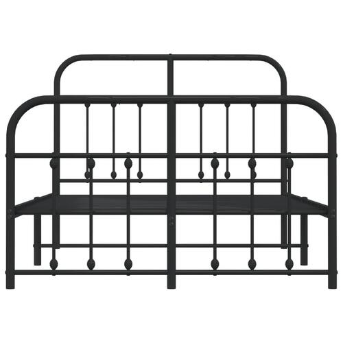 Sengeramme med sengegavl og fodgærde 120x190 cm metal sort