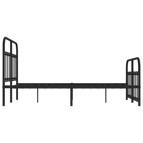 Sengeramme med sengegavl og fodgærde 120x190 cm metal sort