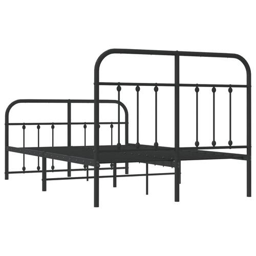 Sengeramme med sengegavl og fodgærde 120x190 cm metal sort