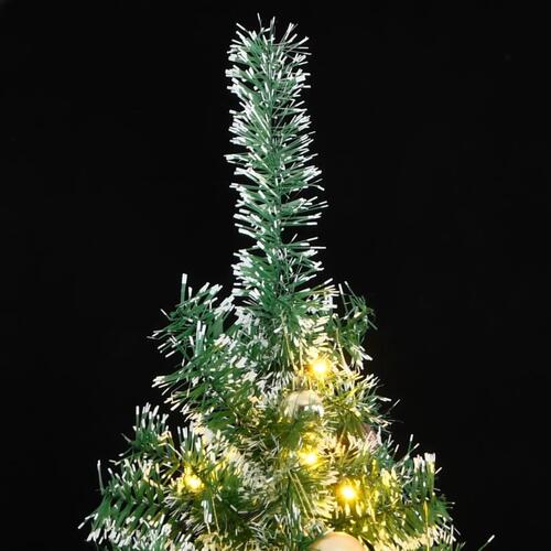 Kunstigt juletræ med 300 LED'er + sne og kuglesæt 240 cm