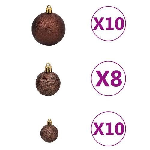 Kunstigt juletræ med 300 LED'er + sne og kuglesæt 240 cm