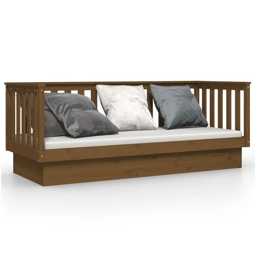 Daybed 90x190 cm massivt fyrretræ gyldenbrun