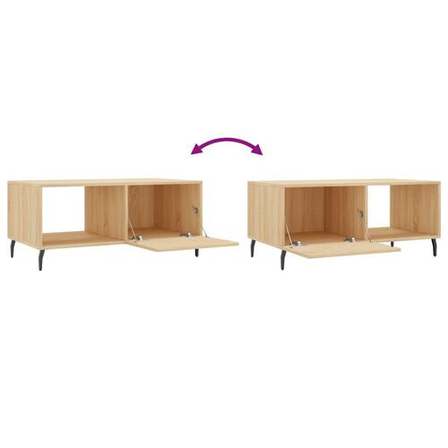 Sofabord 90x50x40 cm konstrueret træ sonoma-eg