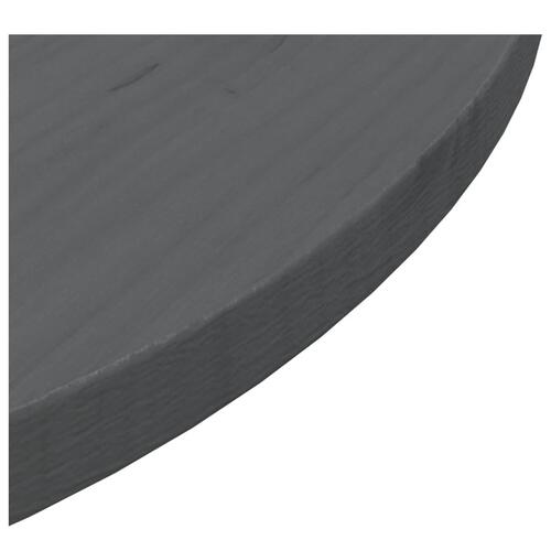 Bordplade grå Ø60x2,5 cm massivt fyrretræ