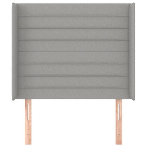 Sengegavl med kanter 93 x 16 x 118/128 cm stof - lysegrå