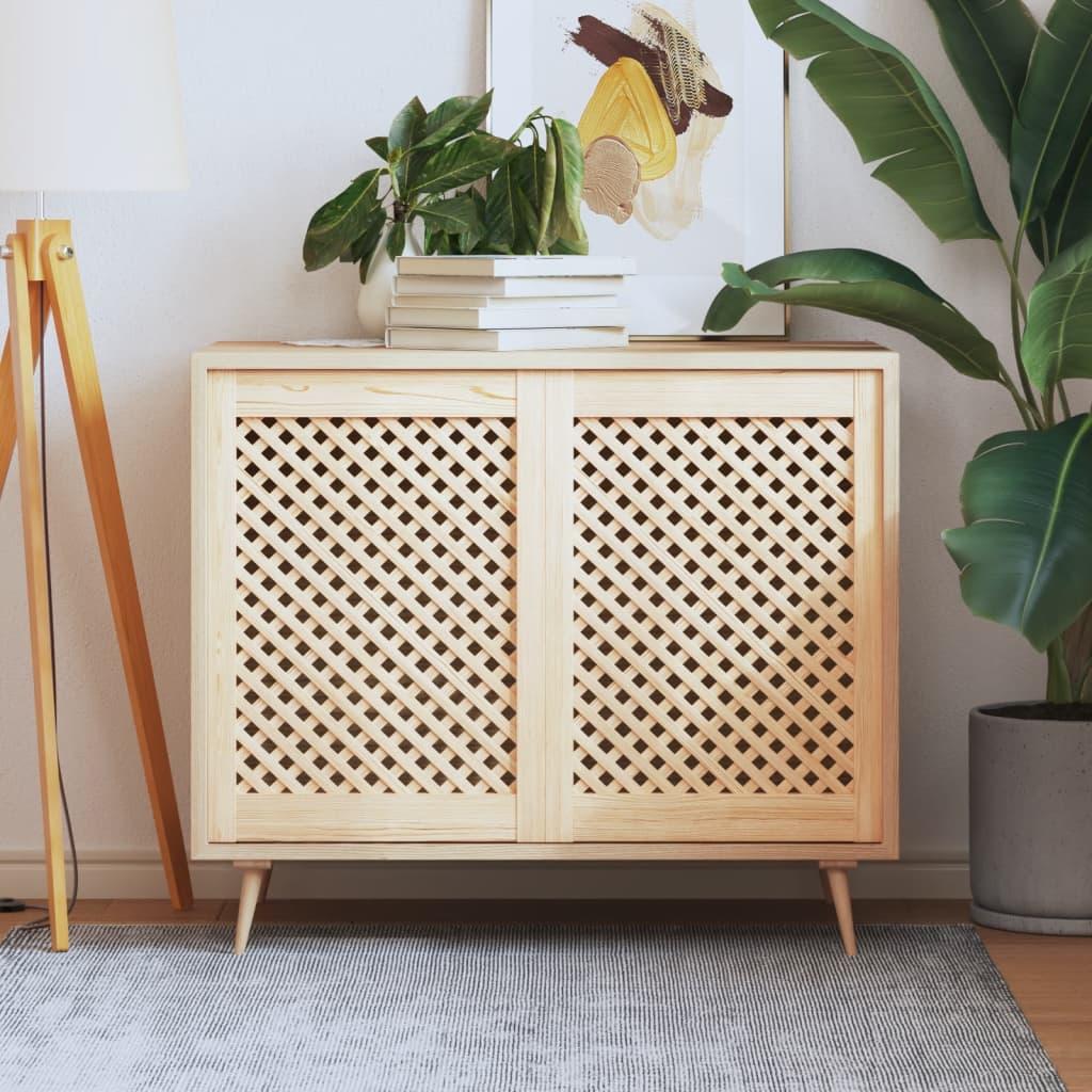Skabslåger 2 stk. 49,5 × 69 cm - gitterdesign i massivt fyrretræ billede
