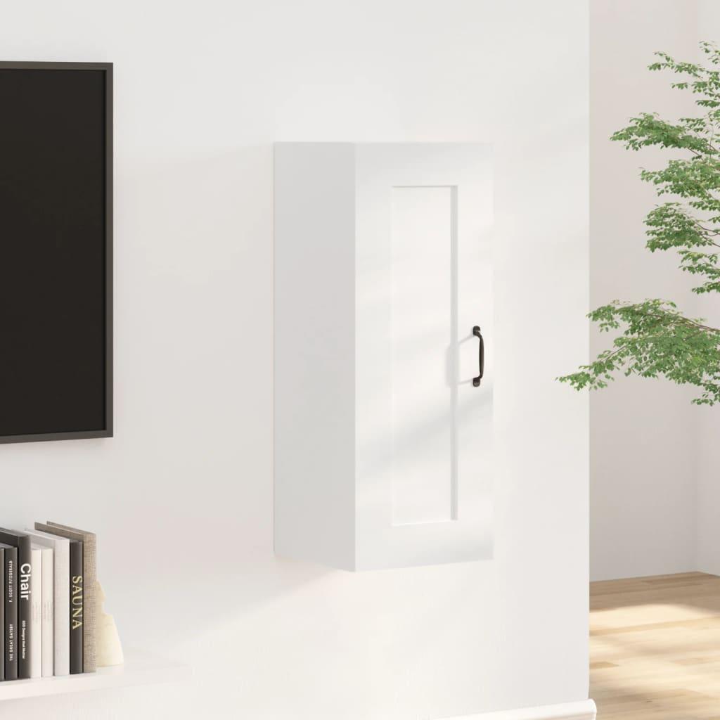 Vægskab 35x34x90 cm konstrueret træ hvid højglans