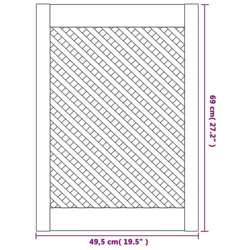 Skabslåger 2 stk. 49,5x69 cm gitterdesign massivt fyrretræ