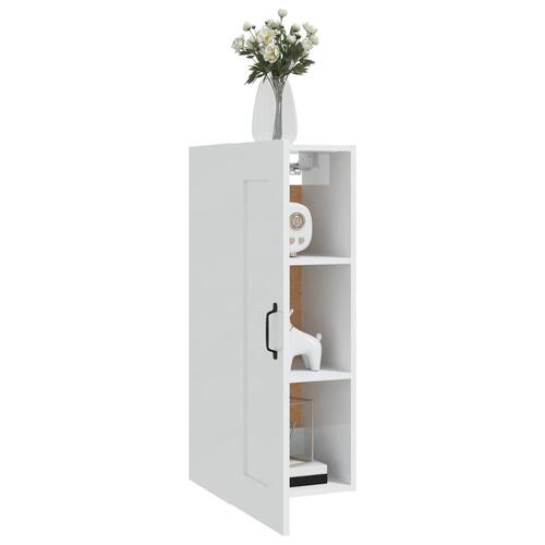 Vægskab 35x34x90 cm konstrueret træ hvid højglans