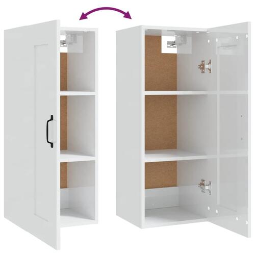 Vægskab 35x34x90 cm konstrueret træ hvid højglans
