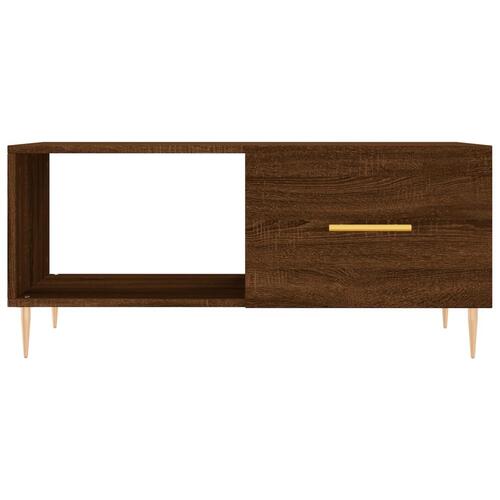 Sofabord 90x50x40 cm konstrueret træ brun egetræsfarve