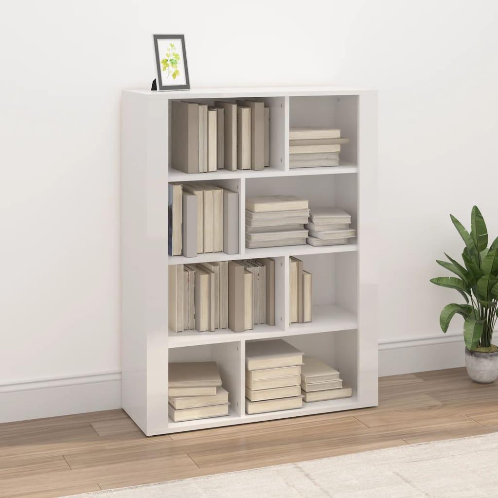 Skænk 80x30x106 cm konstrueret træ hvid højglans
