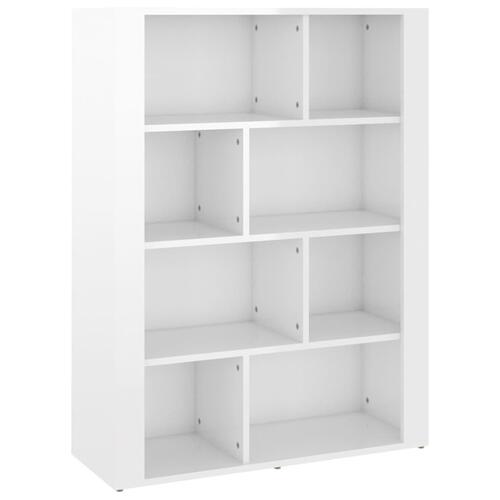 Skænk 80x30x106 cm konstrueret træ hvid højglans