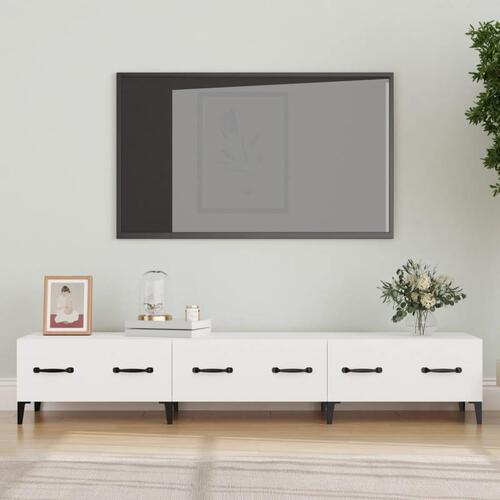 Tv-bord 150x34,5x30 cm konstrueret træ hvid