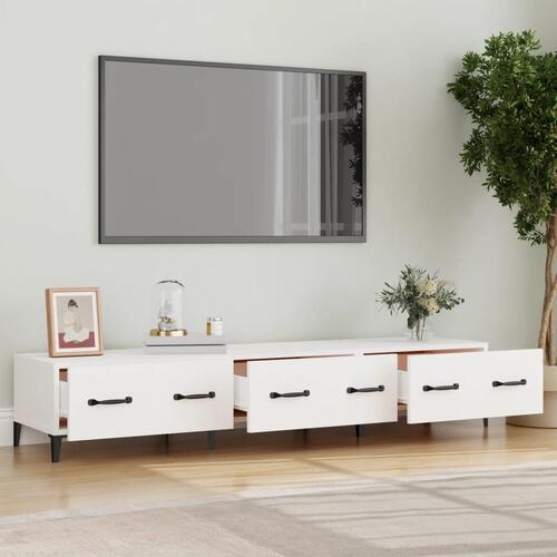 Tv-bord 150x34,5x30 cm konstrueret træ hvid
