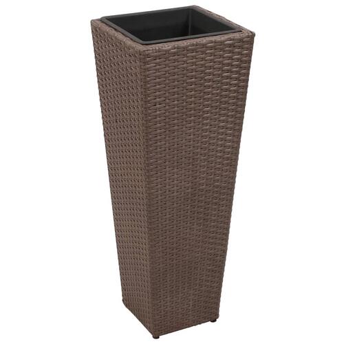 Plantekrukker 3 stk. polyrattan brun