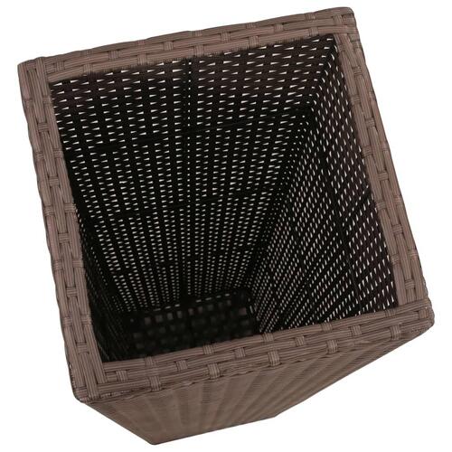 Plantekrukker 3 stk. polyrattan brun