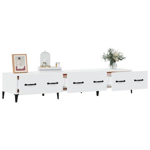 Tv-bord 150x34,5x30 cm konstrueret træ hvid