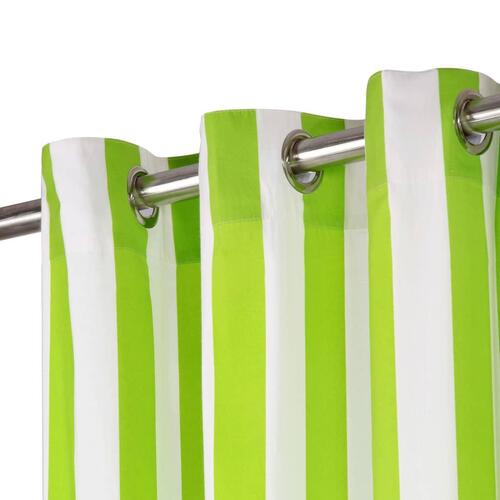 Gardiner med metalringe 2 stk. 140 x 245 cm stof striber grøn