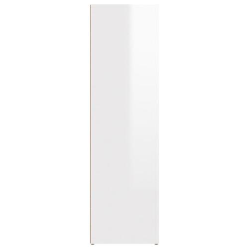 Skænk 80x30x106 cm konstrueret træ hvid højglans