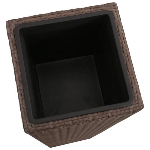 Plantekrukker 3 stk. polyrattan brun
