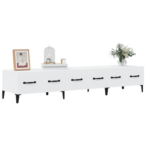 Tv-bord 150x34,5x30 cm konstrueret træ hvid