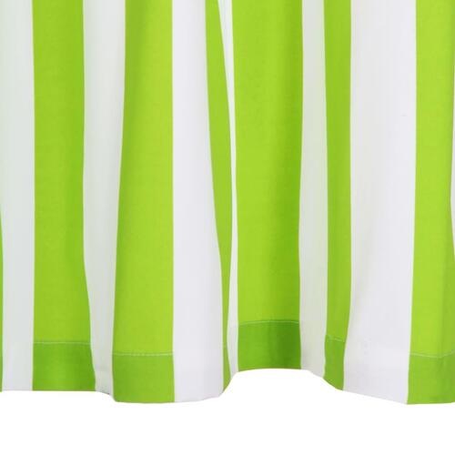 Gardiner med metalringe 2 stk. 140 x 245 cm stof striber grøn