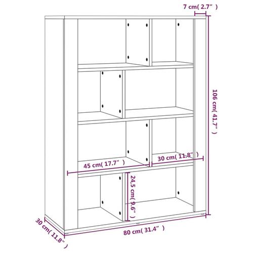 Skænk 80x30x106 cm konstrueret træ hvid højglans