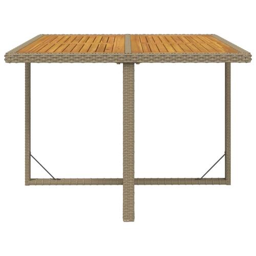Spisebordssæt til haven 9 dele med hynder polyrattan beige