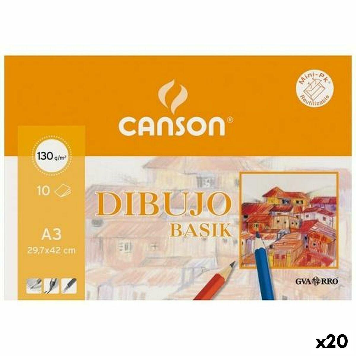 Canson Basik tegneblok A3 - 130 g/m², 10 ark (20 pk)