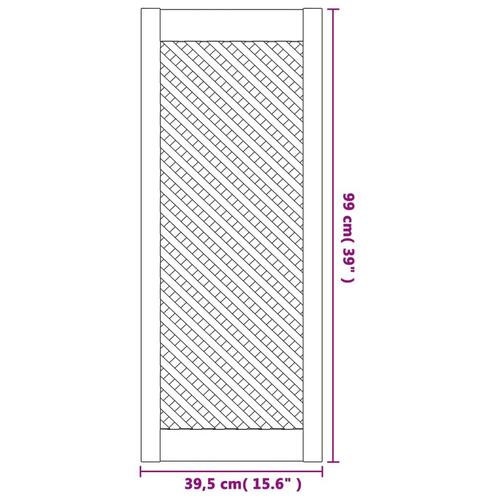 Skabslåger 2 stk. 39,5x99 cm gitterdesign massivt fyrretræ