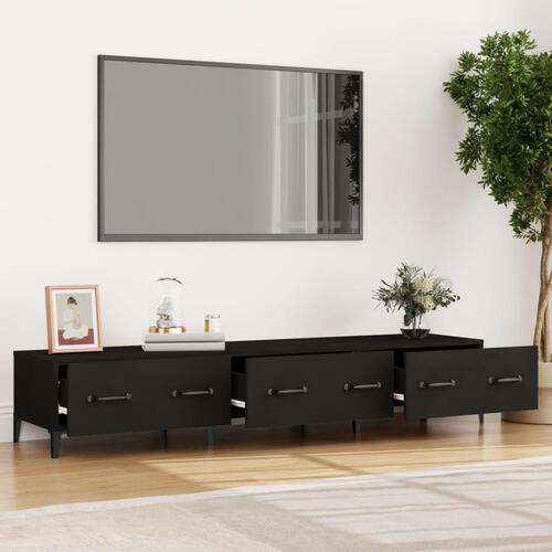 Tv-bord 150x34,5x30 cm konstrueret træ sort