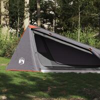 1-personers campingtelt vandafvisende grå og orange
