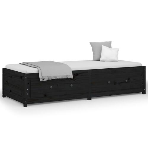 Daybed 90x200 cm massivt fyrretræ sort