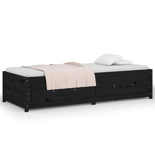 Daybed 90x200 cm massivt fyrretræ sort