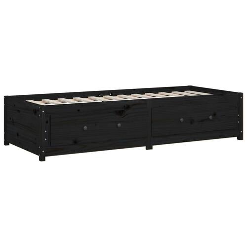 Daybed 90x200 cm massivt fyrretræ sort