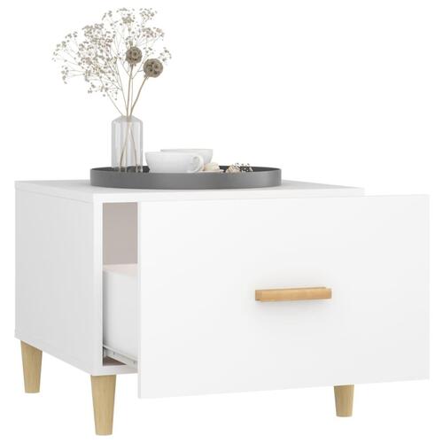 Sofabord 50x50x40 cm konstrueret træ hvid