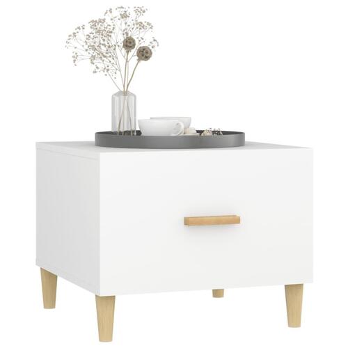Sofabord 50x50x40 cm konstrueret træ hvid
