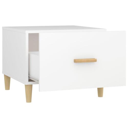 Sofabord 50x50x40 cm konstrueret træ hvid